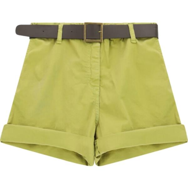Shorts da donna in verde chiaro con cintura Please