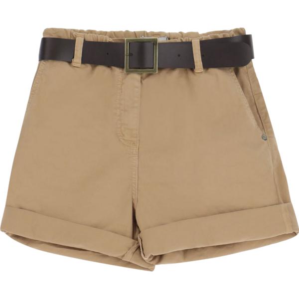 shorts Please marrone tinta unita