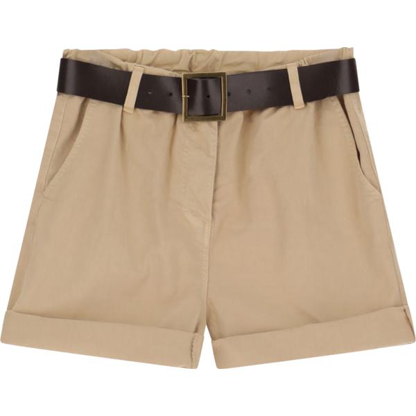 shorts Please marrone tinta unita