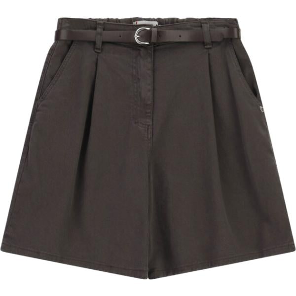 Shorts da donna in grigio scuro con cintura Please