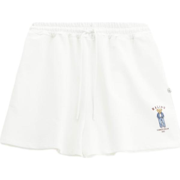 shorts Please bianco con stampe