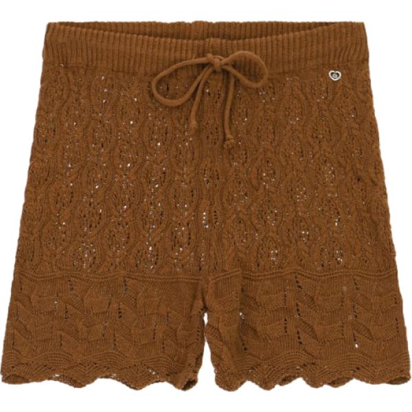 Shorts da donna in marrone scuro con coulisse Please