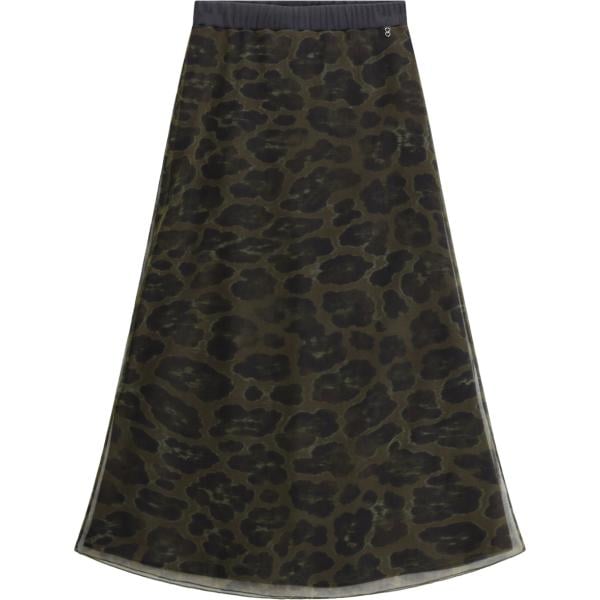 Gonna lunga da donna in nero pece animalier lungo a vita alta Please