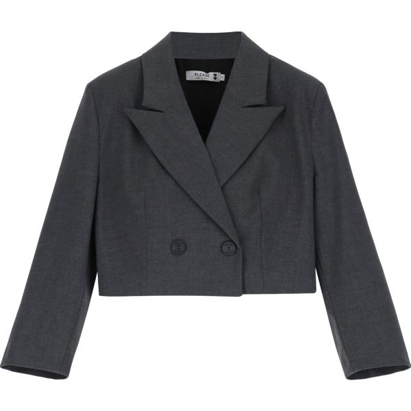 blazer Please grigio tinta unita