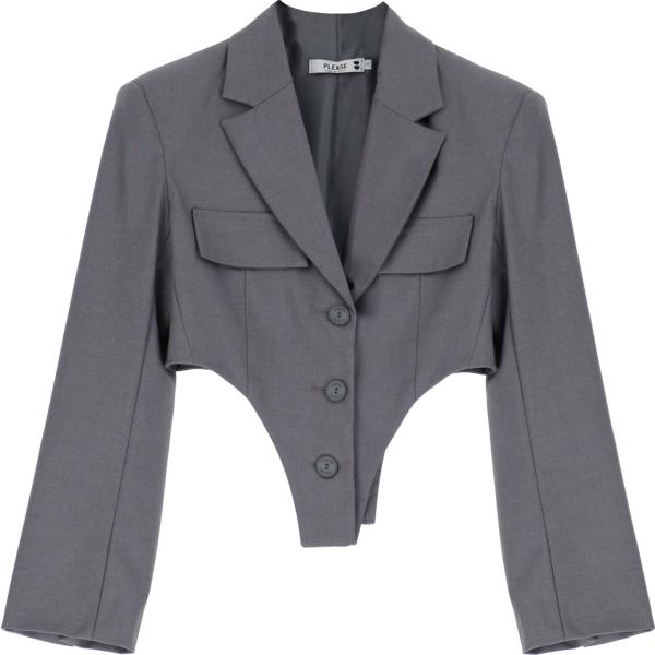 blazer Please grigio tinta unita