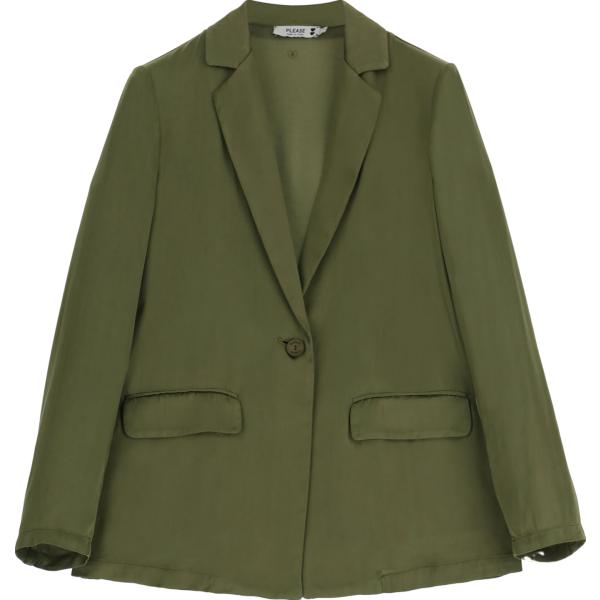 blazer Please verde tinta unita