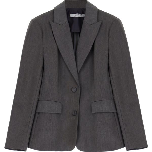 blazer Please grigio tinta unita