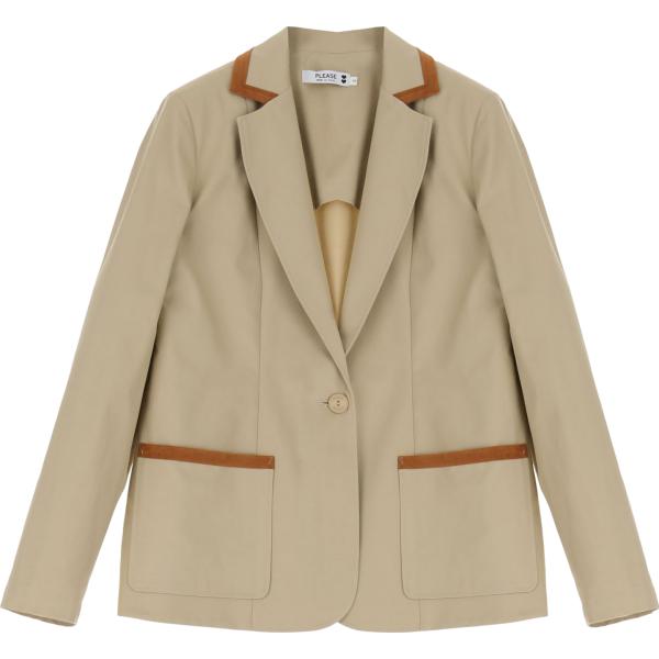 blazer Please marrone tinta unita