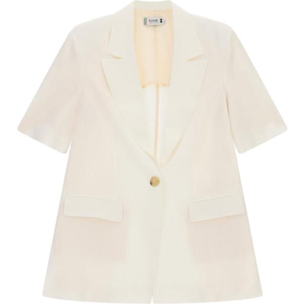 blazer Please bianco tinta unita