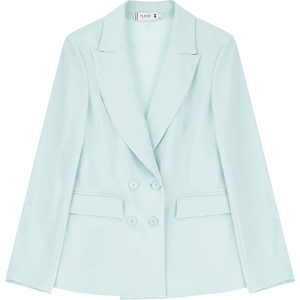 blazer Please blu tinta unita