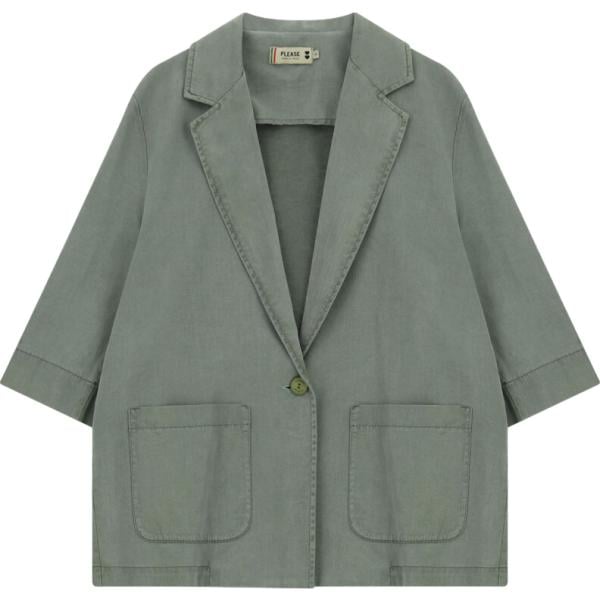 Giacca da donna in grigio scuro monopetto con bottoni Please
