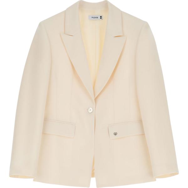 blazer Please bianco tinta unita