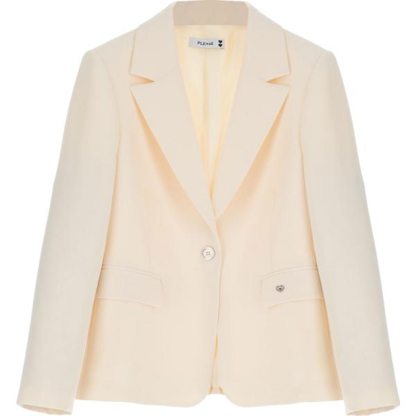 blazer Please bianco tinta unita