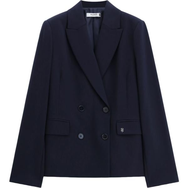 Giacca da donna in blu scuro collo con revers Please