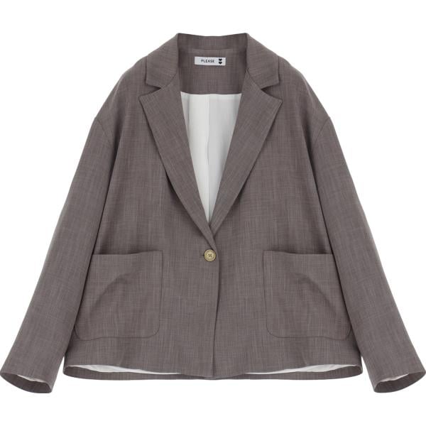 blazer Please marrone tinta unita