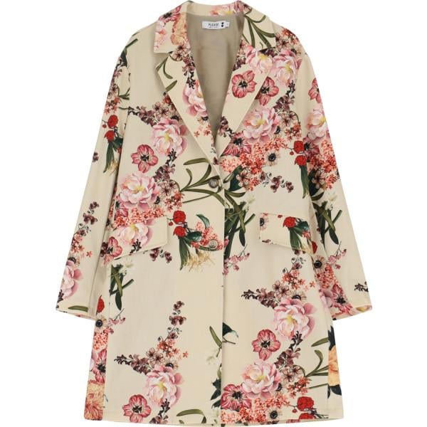 trench Please marrone con stampe