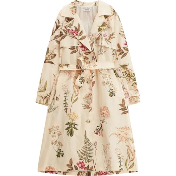 trench Please marrone con stampe