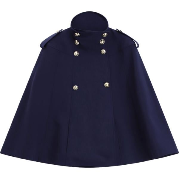 Cappotto da donna in blu scuro con spalline con bottoni Please