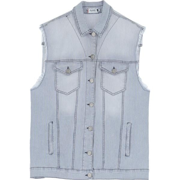 gilet Please bianco a righe