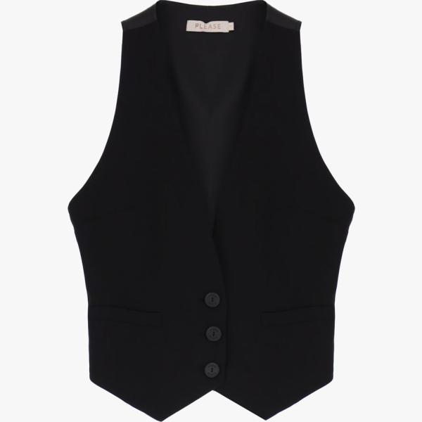 gilet Please nero tinta unita