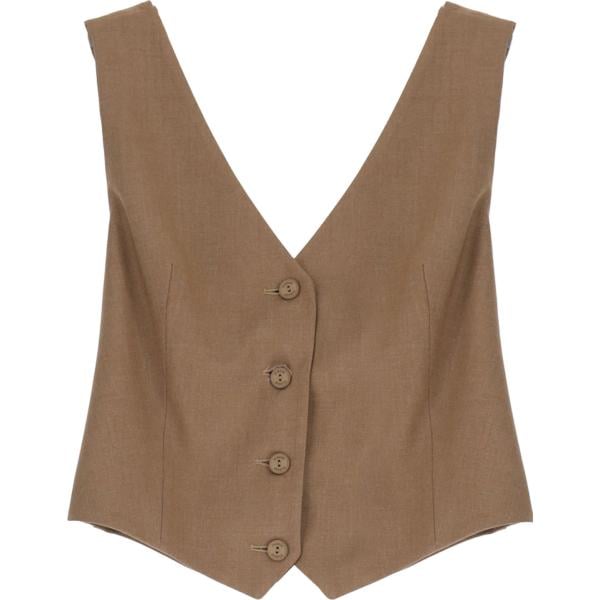 gilet Please marrone tinta unita