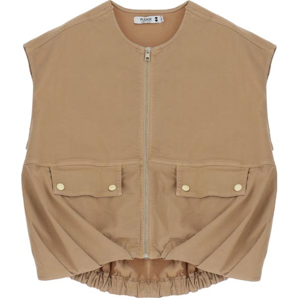 gilet Please marrone tinta unita