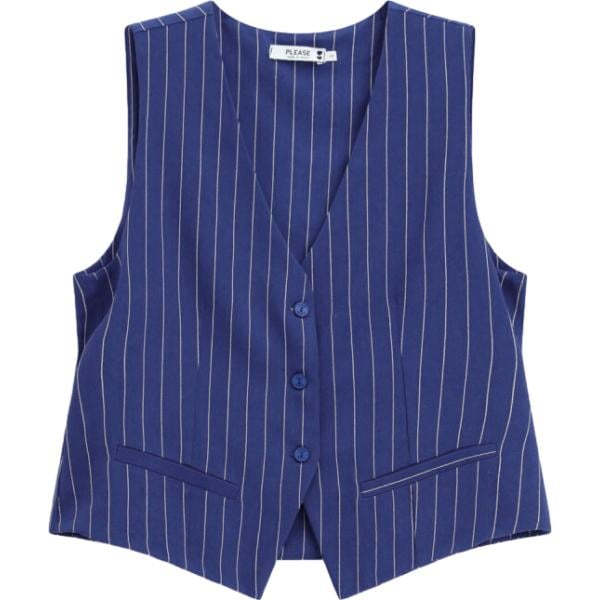 gilet Please blu a righe