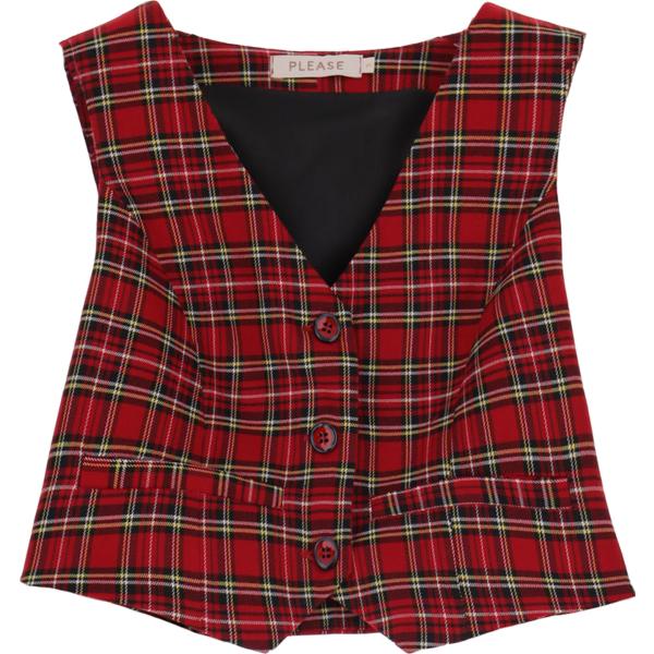 gilet Please marrone a quadri