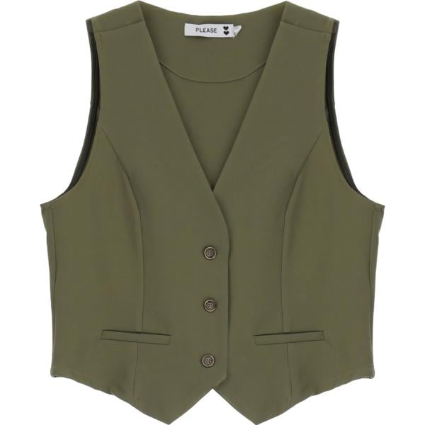 gilet Please verde tinta unita