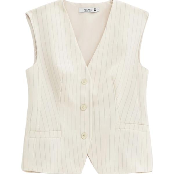 gilet Please bianco a righe