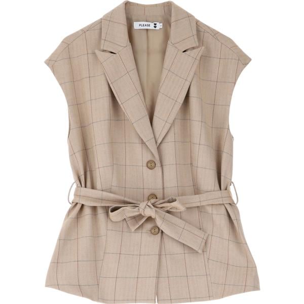 gilet Please marrone a quadri
