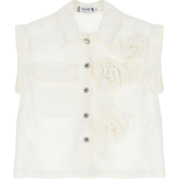gilet Please bianco a fiori