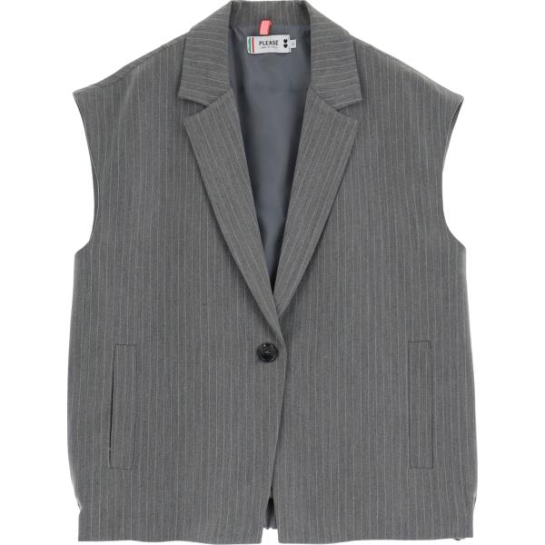 gilet Please grigio a righe