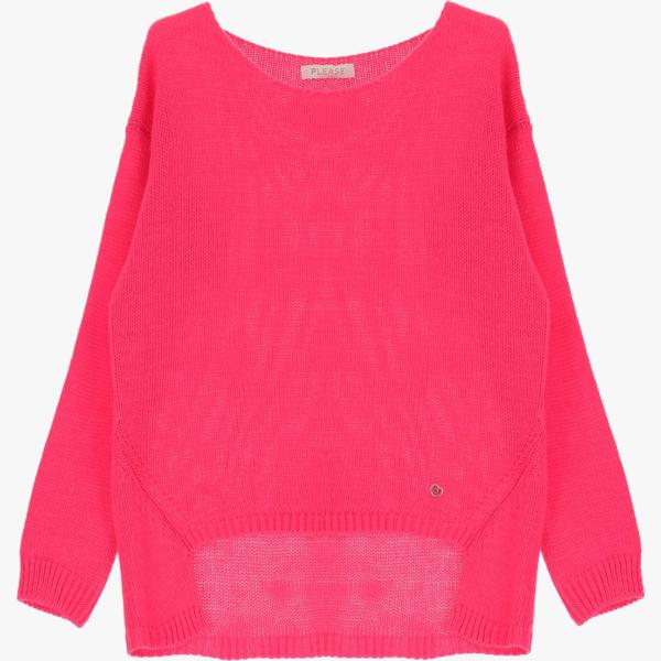 maglieria Please rosso tinta unita