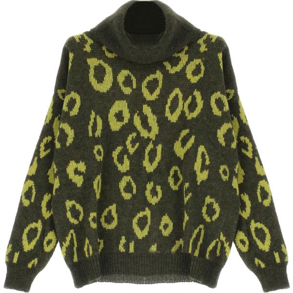maglieria Please verde animalier