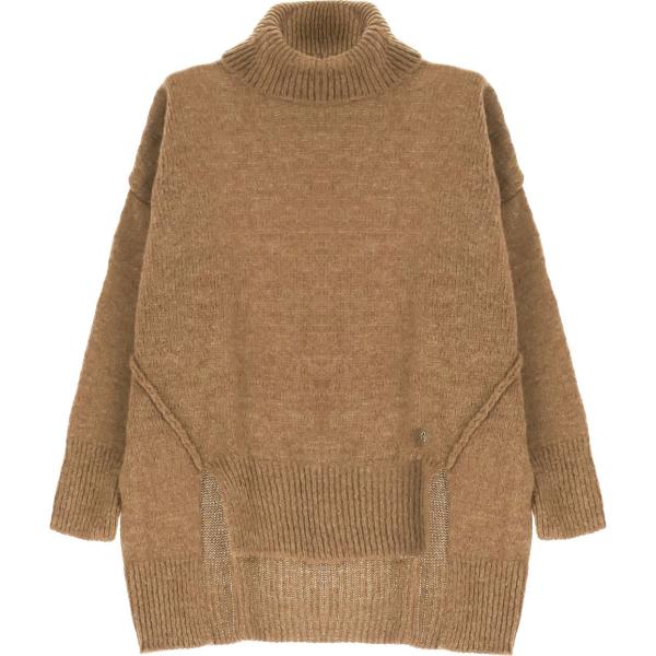 maglieria Please marrone tinta unita