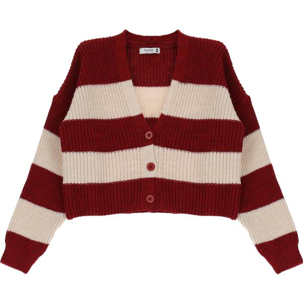 cardigans Please rosso a righe