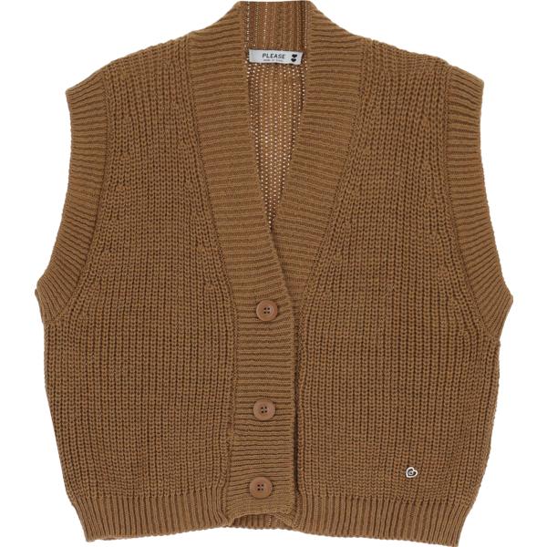 gilet Please marrone tinta unita