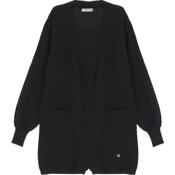 cardigans Please nero tinta unita