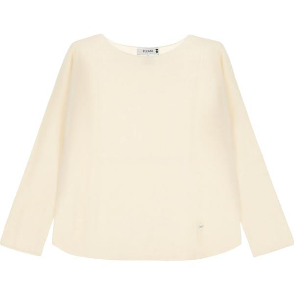 pullovers Please bianco tinta unita