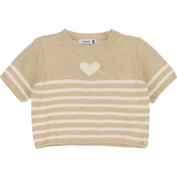 maglieria Please marrone a righe