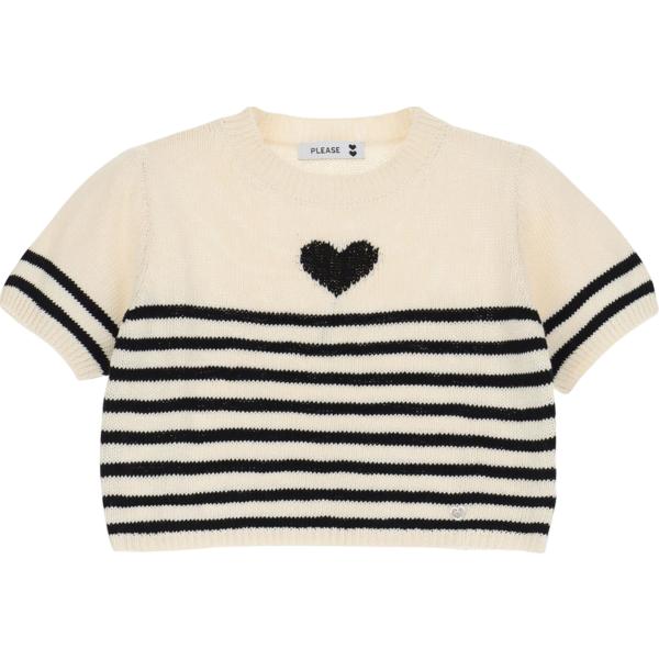 maglieria Please bianco a righe