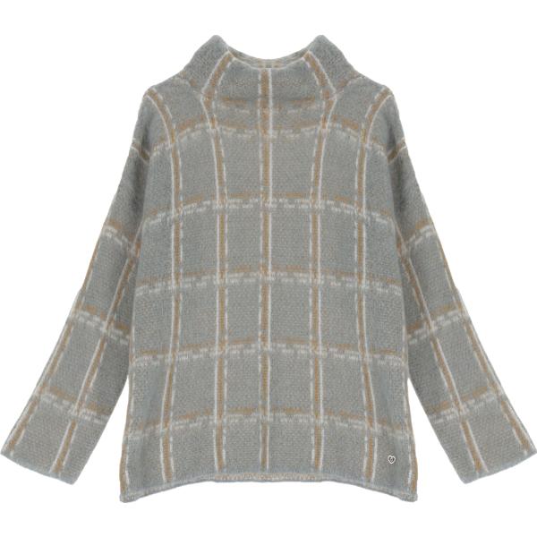 maglieria Please grigio a quadri