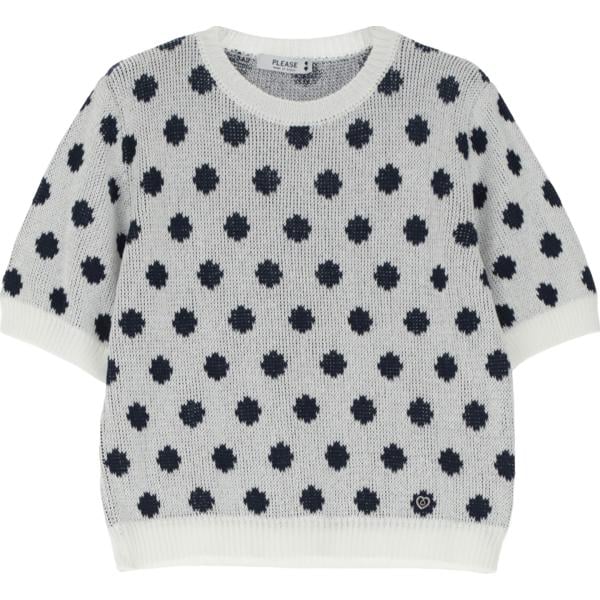 maglieria Please bianco a pois