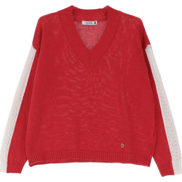 pullovers Please rosso a righe