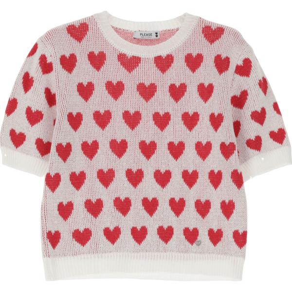 maglieria Please bianco con stampe