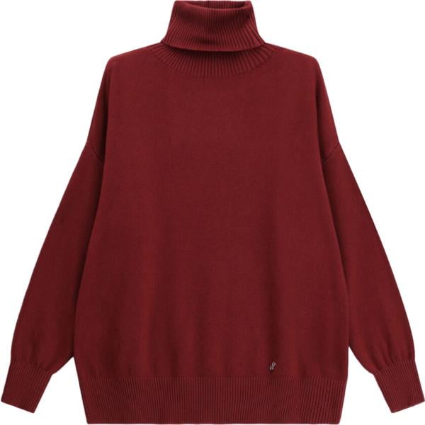 Pullover da donna in bordeaux collo a dolcevita Please Please