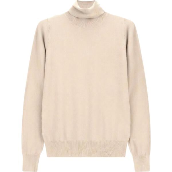 Pullover da donna in beige sabbia collo a dolcevita a maniche lunghe Please