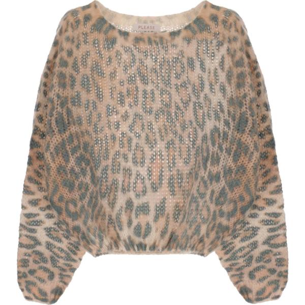 maglieria Please verde animalier