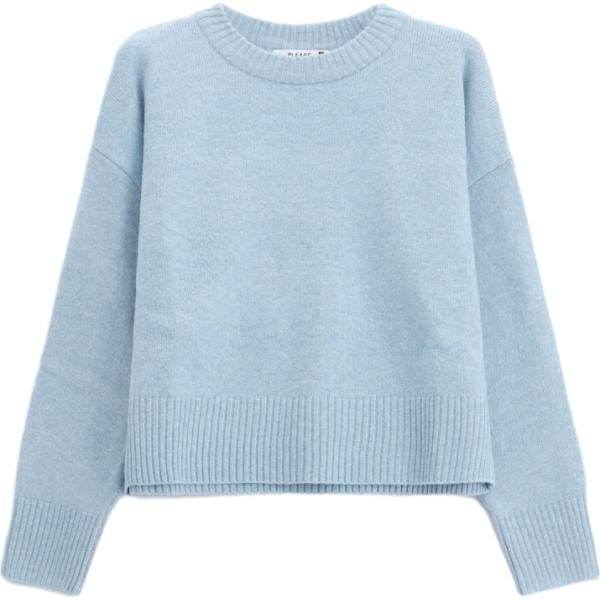 Maglione da donna in azzurro girocollo cropped Please Please